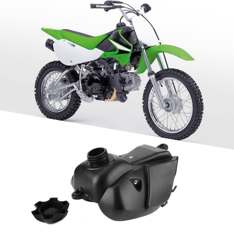 Motorrad Kraftstofftank, Kraftstofftank Ersatz W/Cap Schalter passend für Kawasaki KLX‑110/KX‑65 von Tefola