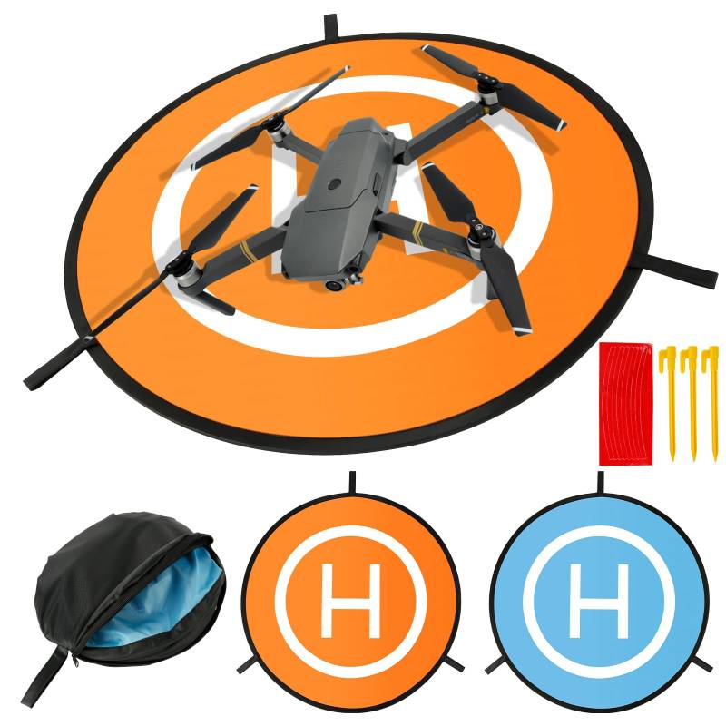 Teklemon Drone Landing Pad, 75 cm Drohnen Landeplatz, Universal Waterproof Tragbare Faltbare Landing Pads für RC Drones Hubschrauber, PVB Drohnen, DJI Mavic Pro Phantom 2/3/4 Pro, Drohnen Zubehör von Teklemon