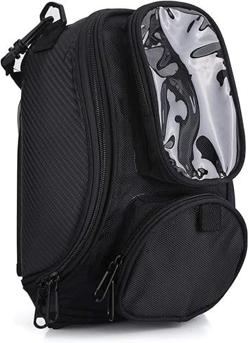 Telituny Universal Motorrad Tankrucksack, 1680D Oxford-Stoff wasserdichte Öl Motorrad magnetisch Kraftstoff-Motorradzubehör Benzin-Tankrucksack für meisten Motorräder mit transparenter Tasche von Telituny