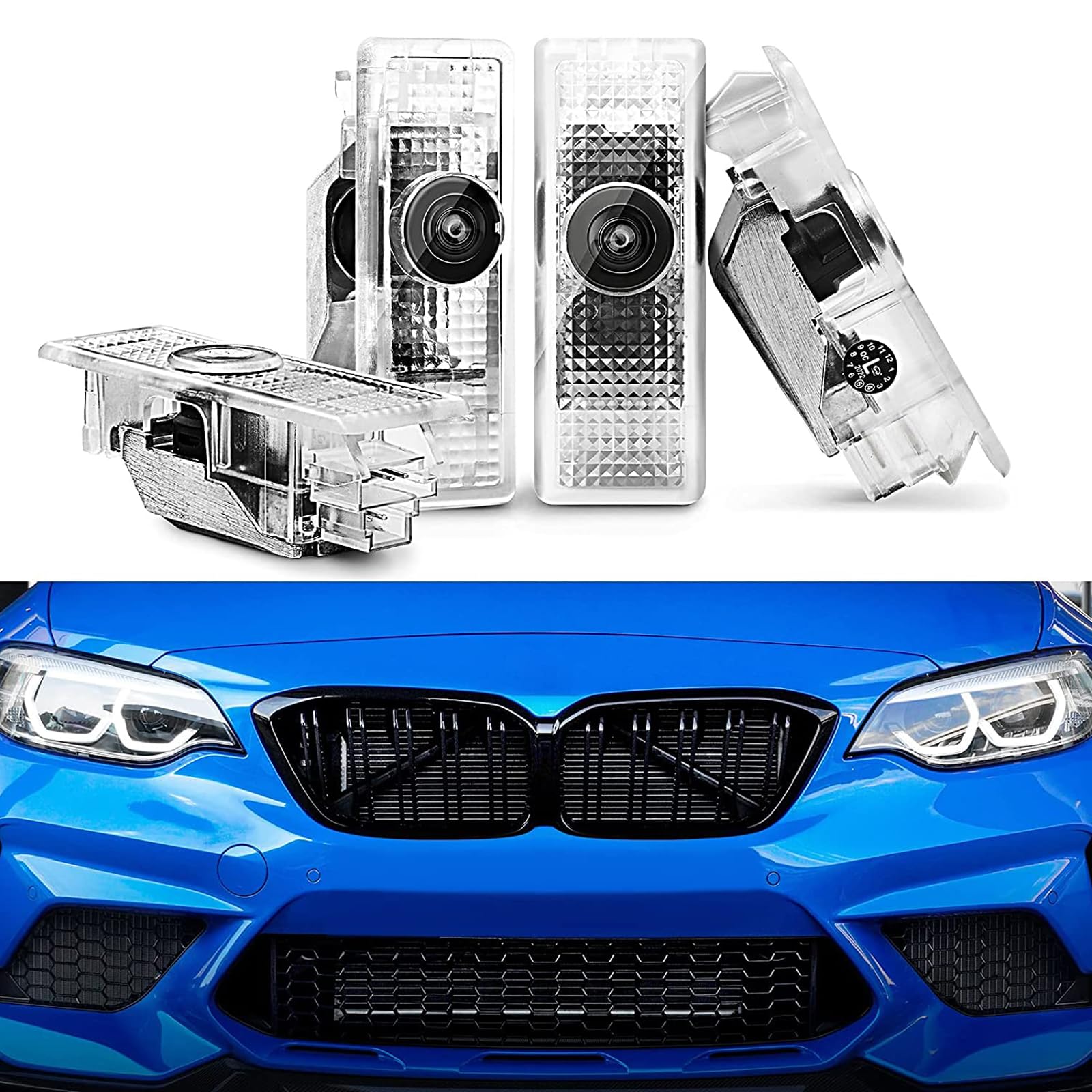 4 Stück kompatibel mit Autotür Licht Projektor BMW Unterbodenbeleuchtung Auto für 1 2 3 4 5 6 7er M GT X1 X3 X4 X5 X6 Türprojektoren Zubehör, LED Auto Türbeleuchtung Einstiegsbeleuchtung von Tenatu