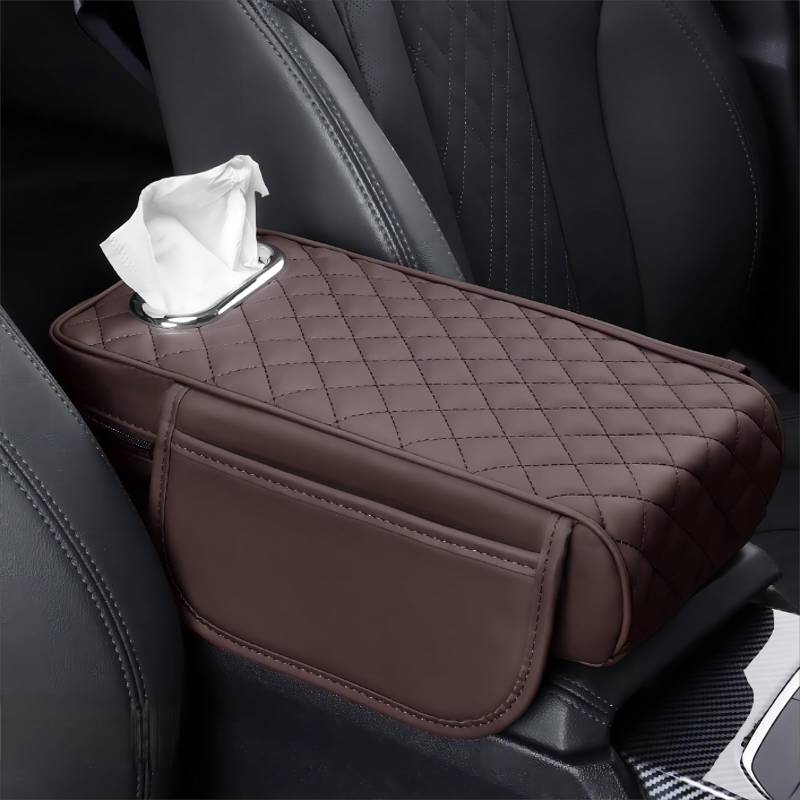 Memory Foam Car Armrest Cushion, Car Center Console Cover Memory Foam Car Armrest Cushion, Arm Rest Cushion for SUV Truck Sedan Vehicle (Brown) von Tencipeda