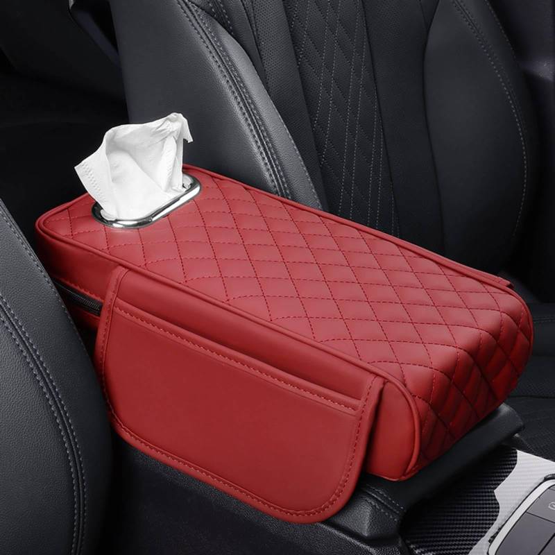 Memory Foam Car Armrest Cushion, Car Center Console Cover Memory Foam Car Armrest Cushion, Arm Rest Cushion for SUV Truck Sedan Vehicle (Red) von Tencipeda