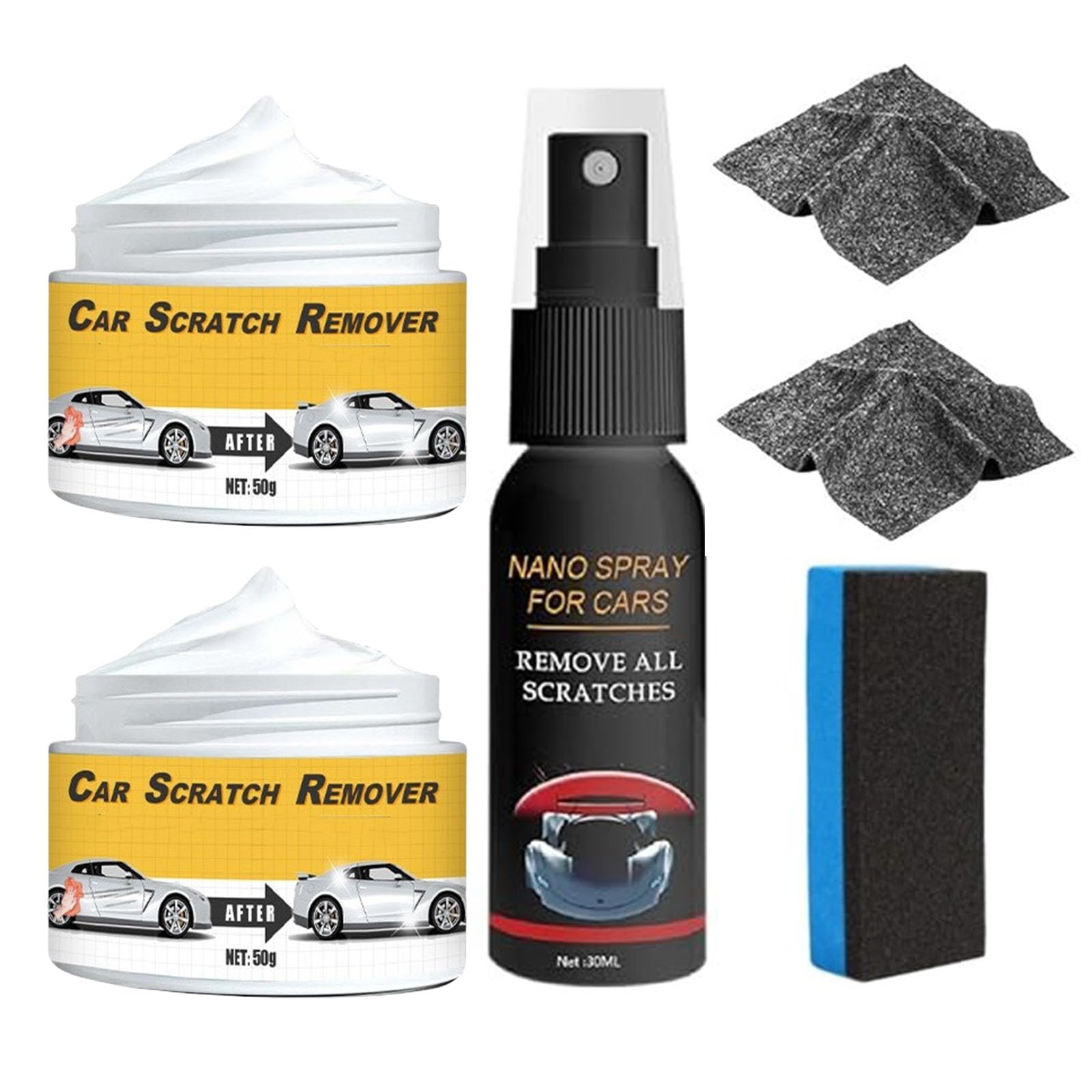 T-221 A Polishing Compound & Scratch Remover with Sponge and Nano Sparkle Cloth Car Scratch Remover, and Nano Scratch Removal Spray (100g) von Tencipeda