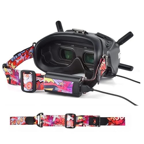 Batterie Stirnband Für DJI FPV Brille V2, Verstellbares buntes Kopfband für VR-Brillen, Drohnen-Kopftuch-Zubehör-Kit (Rot) von Tenglang