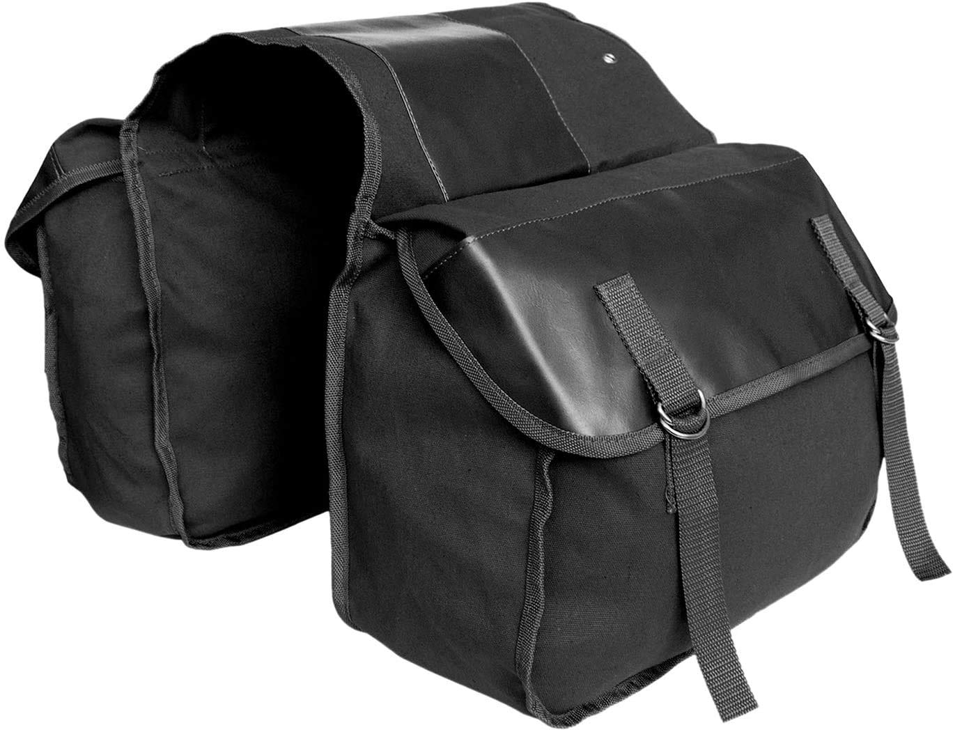 TentHome Fahrradtasche Gepäckträger Satteltasche PU Leder Gepäcktaschen für Fahrrad Motorrad Doppeltasche Radtasche Outdoor Cycling Schwarz von TentHome