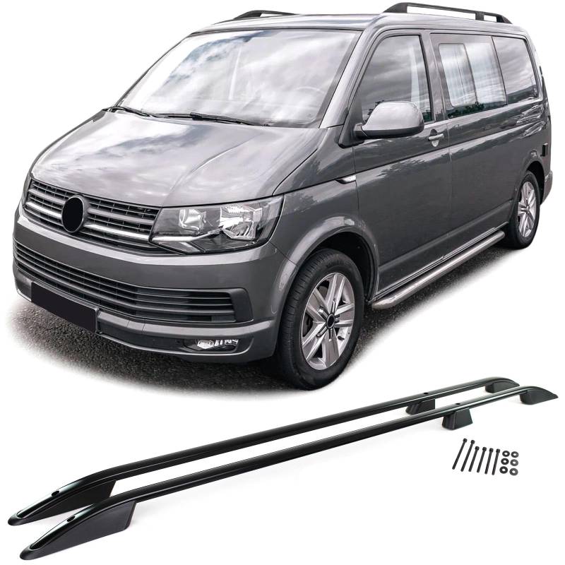 Alu Dachreling Schwarz zum Nachrüsten für VW Bus T6 T6.1 ab 2015 kurzer Radstand von Tenzo-R