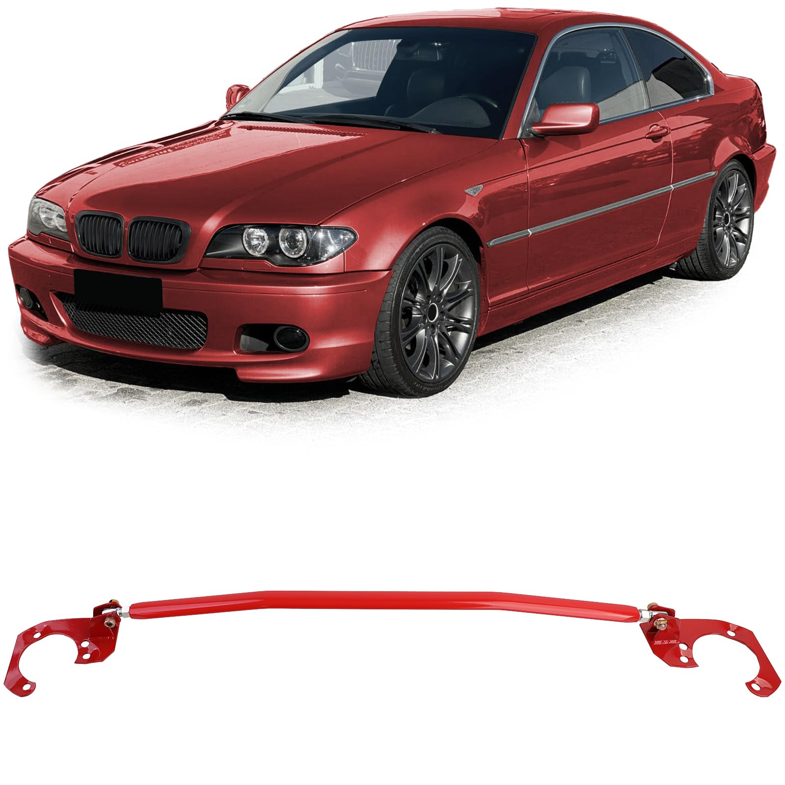 Alu Domstrebe Rot verstellbar passt für BMW E46 6 Zyl 320i 323i 325i 328i 330i von Tenzo-R