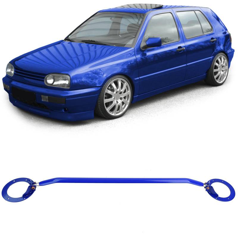 Aluminium Domstrebe Blau vorne 3tlg verstellbar für VW Golf 3 Vento Passat 35i von Tenzo-R