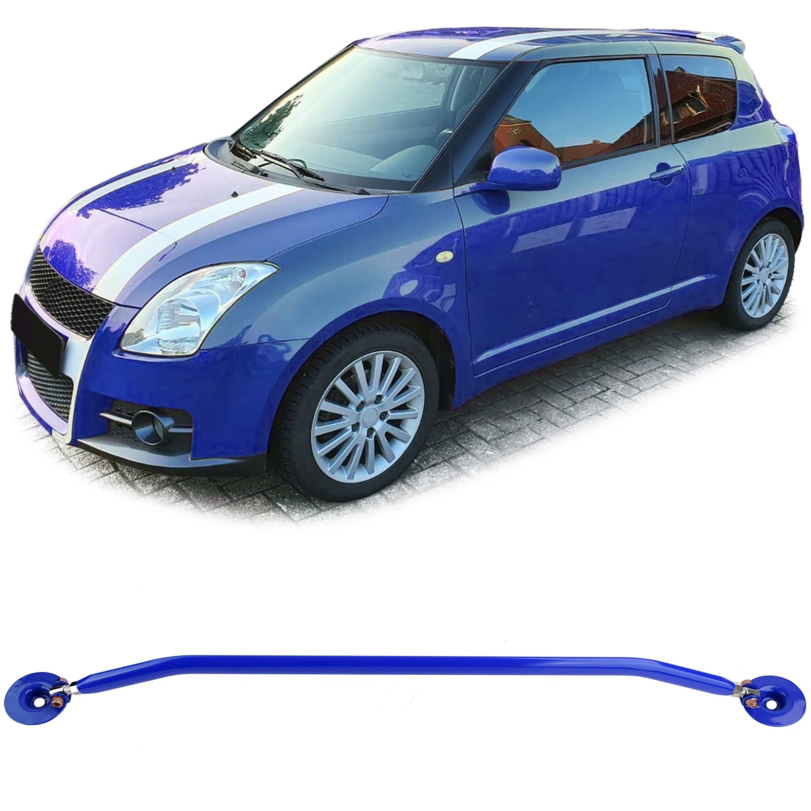 Aluminium Domstrebe Blau vorne verstellbar für Suzuki Swift MZ EZ 05-11 von Tenzo-R