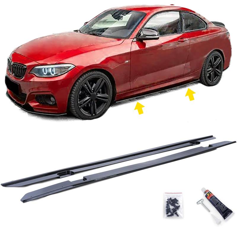 Aufsatz Seitenschweller Schwarz Glanz passend für BMW 2er F22 F23 ab 13 von Tenzo-R