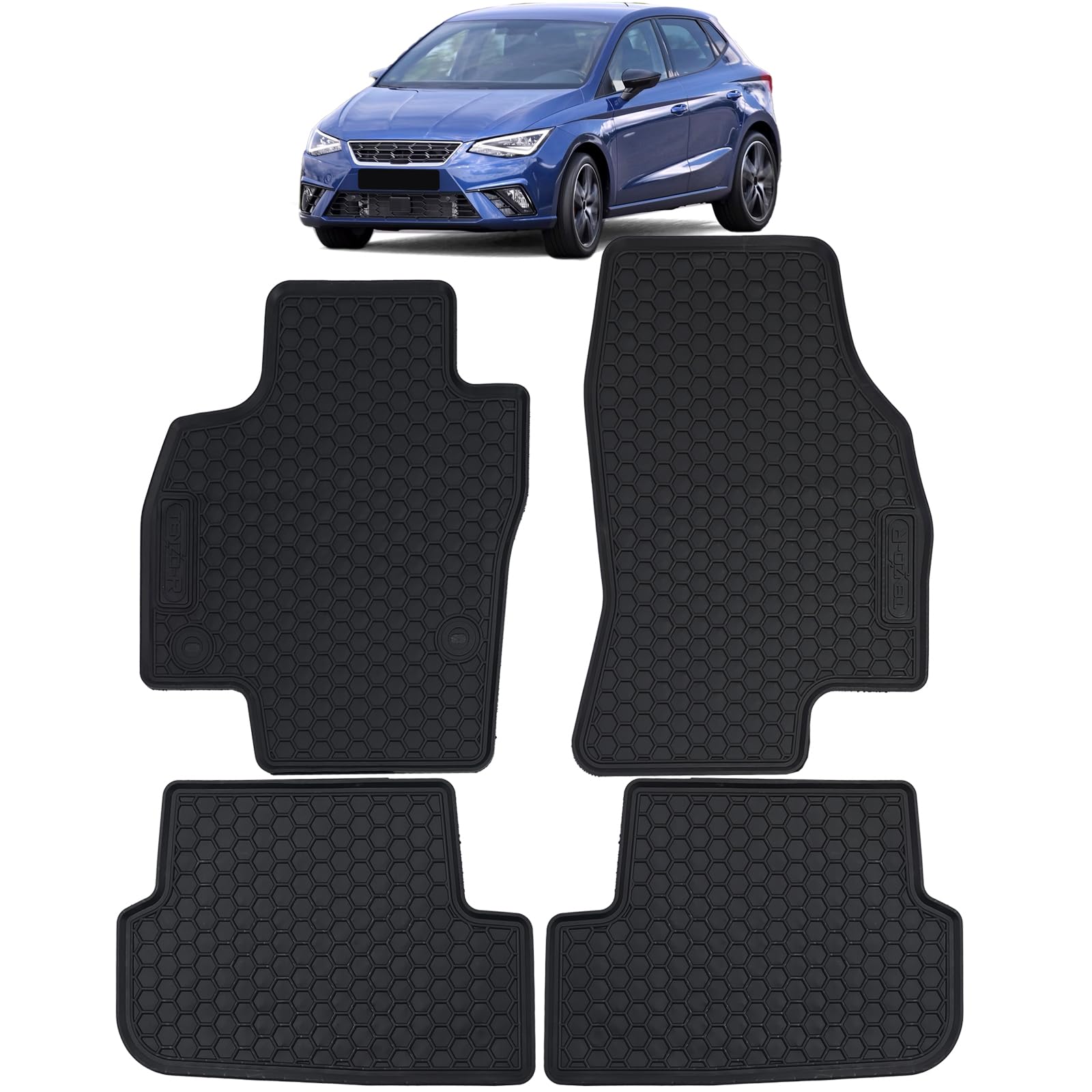 Auto Gummi Fußmatten Schwarz Premium Set für Seat Ibiza 6F ab 2017 von Tenzo-R