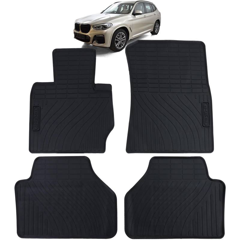 Auto Gummi Fußmatten Schwarz Premium Set passend für BMW X3 F25 10-17 von Tenzo-R