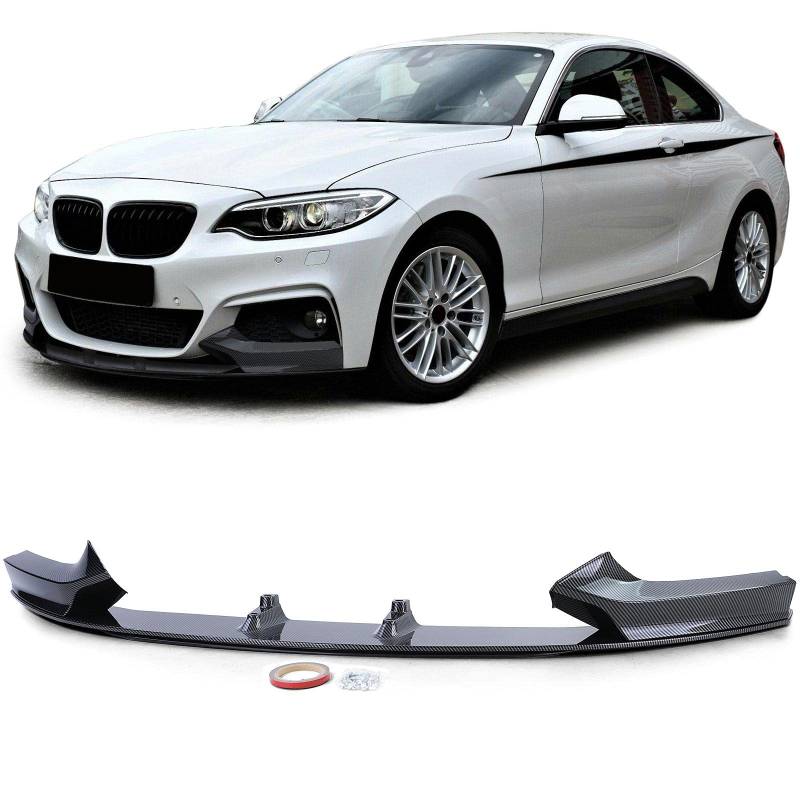 Front Spoiler Lippe Ansatz Sport Carbon Look passend für 2er BMW F22 F23 13-21 von Tenzo-R