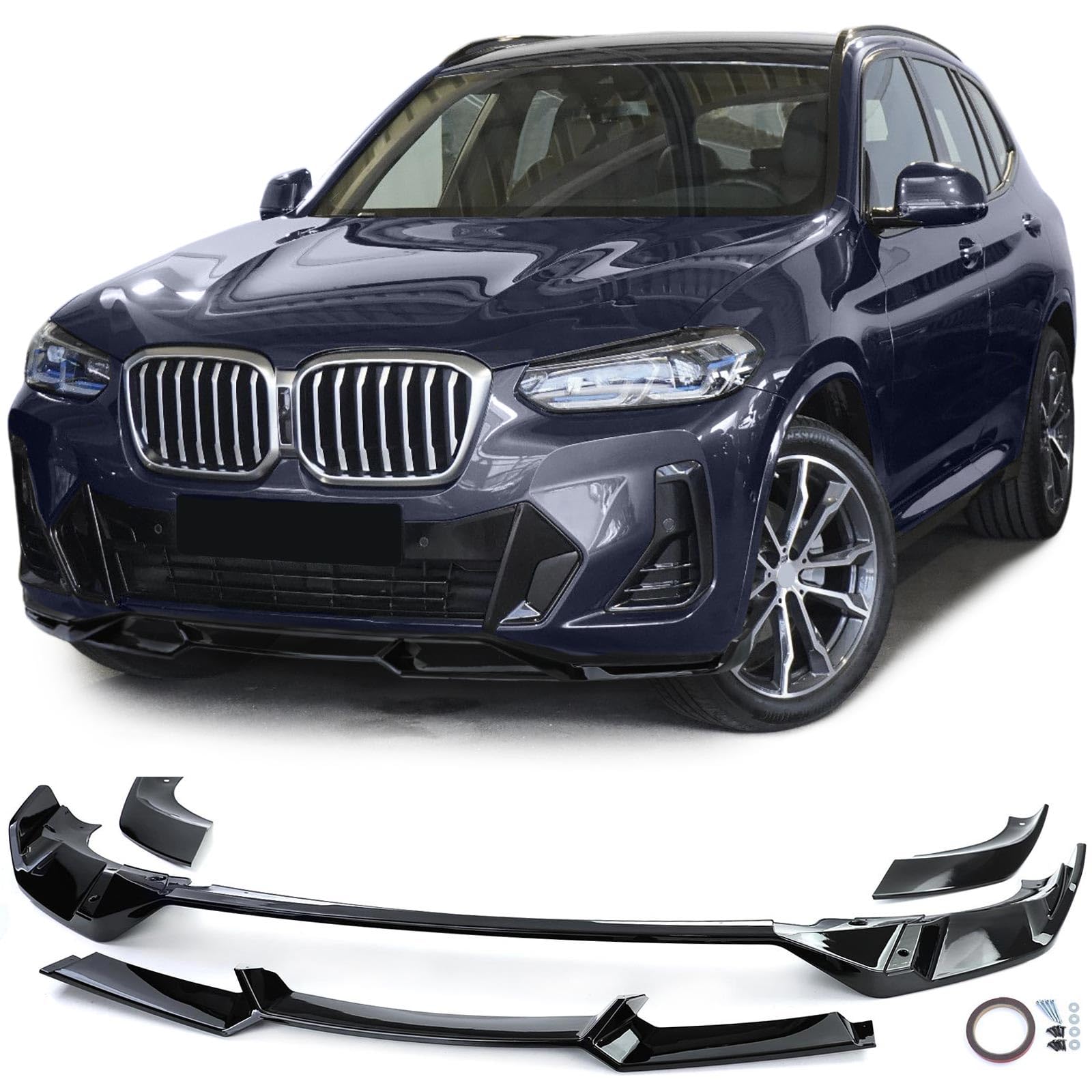 Front Spoiler Lippe New Performance Schwarz Glanz passend für BMW X3 G01 ab 21 von Tenzo-R