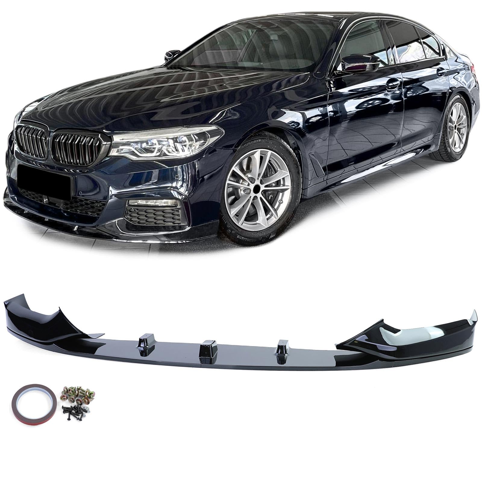 Front Spoiler Lippe Perfomance Glanz passend für BMW 5er G30 G31 16-20 von Tenzo-R