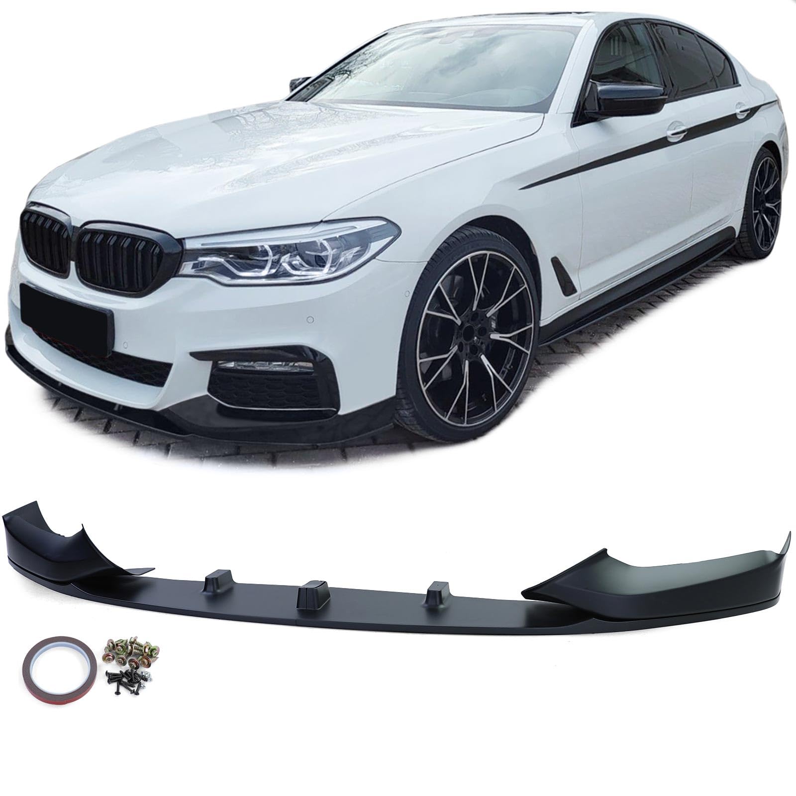 Front Spoiler Lippe Perfomance Matt passend für BMW 5er G30 G31 16-20 von Tenzo-R