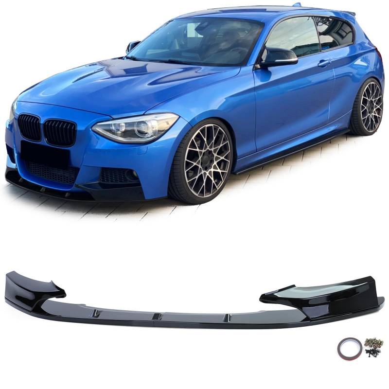 Front Spoiler Lippe Perfomance Schwarz Glanz passend für BMW 1er F20 F21 10-14 von Tenzo-R