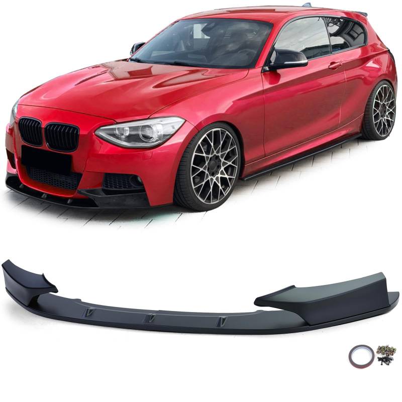 Front Spoiler Lippe Perfomance Schwarz Matt passend für BMW 1er F20 F21 10-14 von Tenzo-R