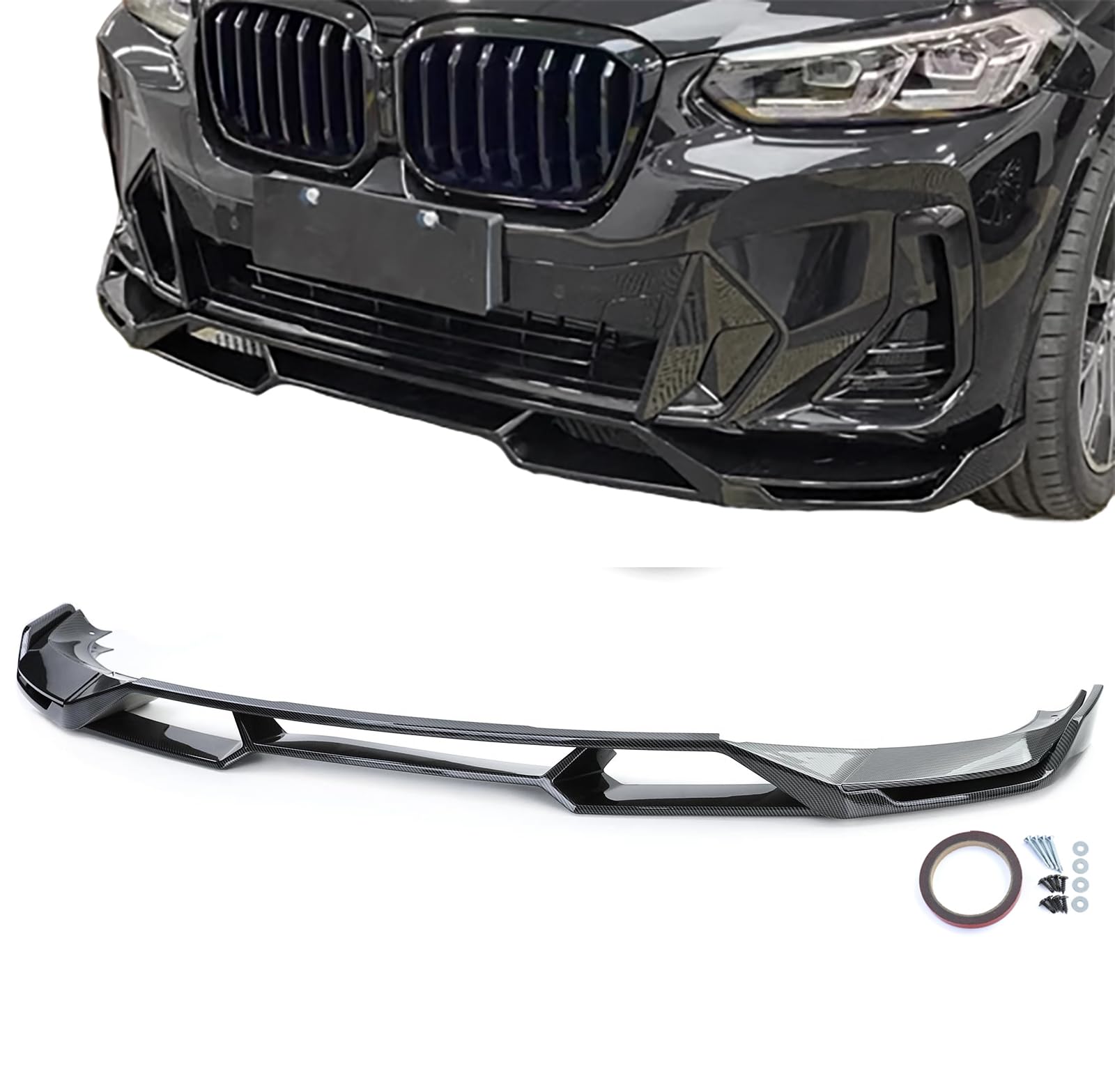 Front Spoiler Lippe Performance Carbon Look passend für BMW X3 G01 ab 21 von Tenzo-R