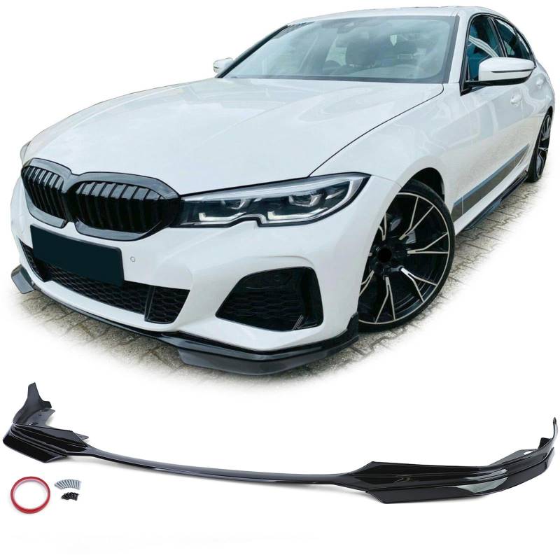 Front Spoiler Lippe Performance Schwarz Glanz passend für BMW 3er G20 G21 ab 18 von Tenzo-R