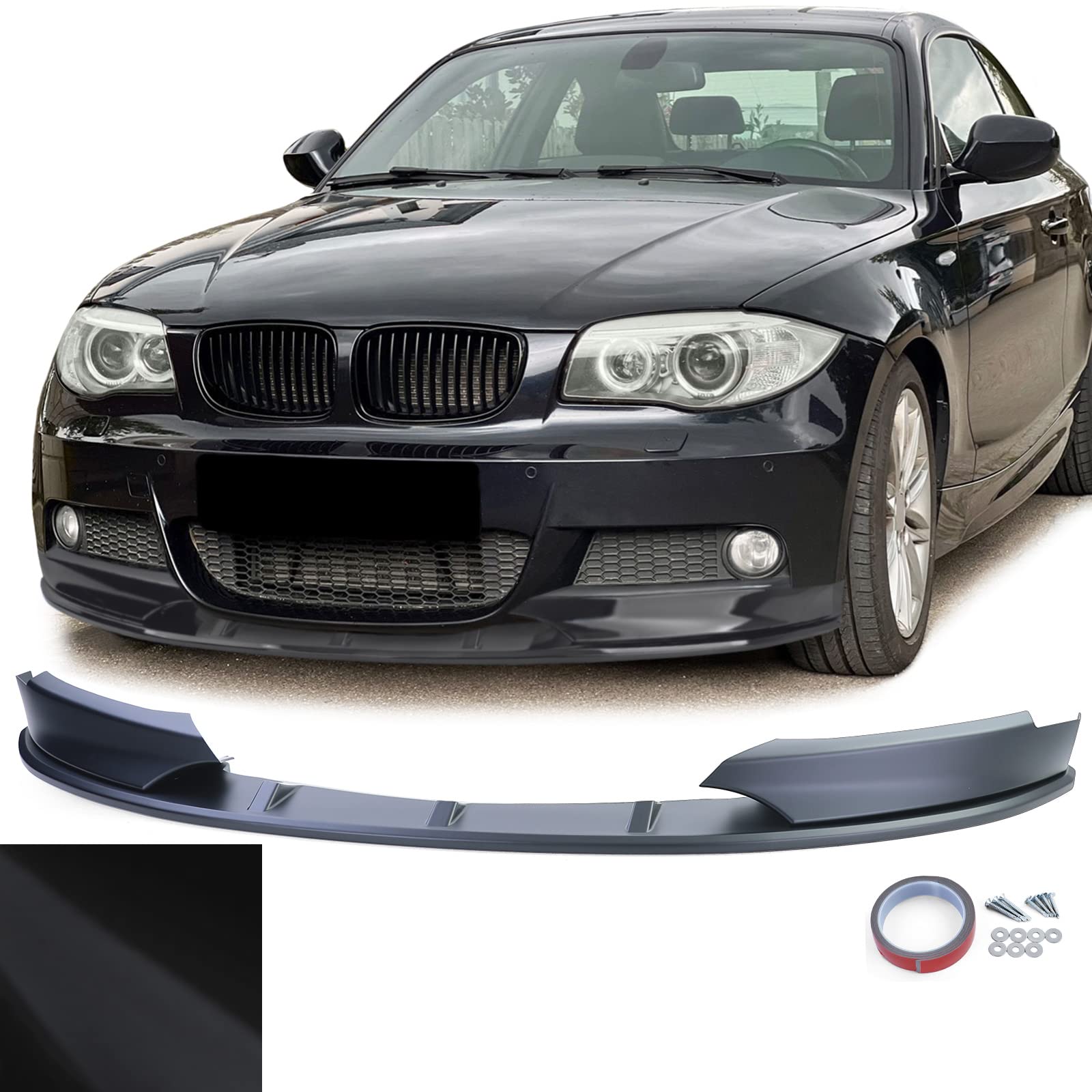 Front Spoiler Lippe Performance Schwarz Matt passend für BMW 1er E82 E88 11-13 von Tenzo-R