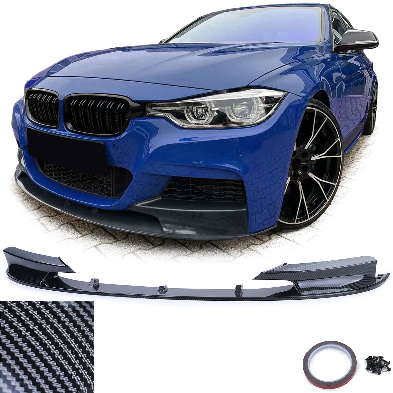 Frontspoiler Lippe Performance Carbon Look passend für BMW 3er F30 F31 11-19 von Tenzo-R