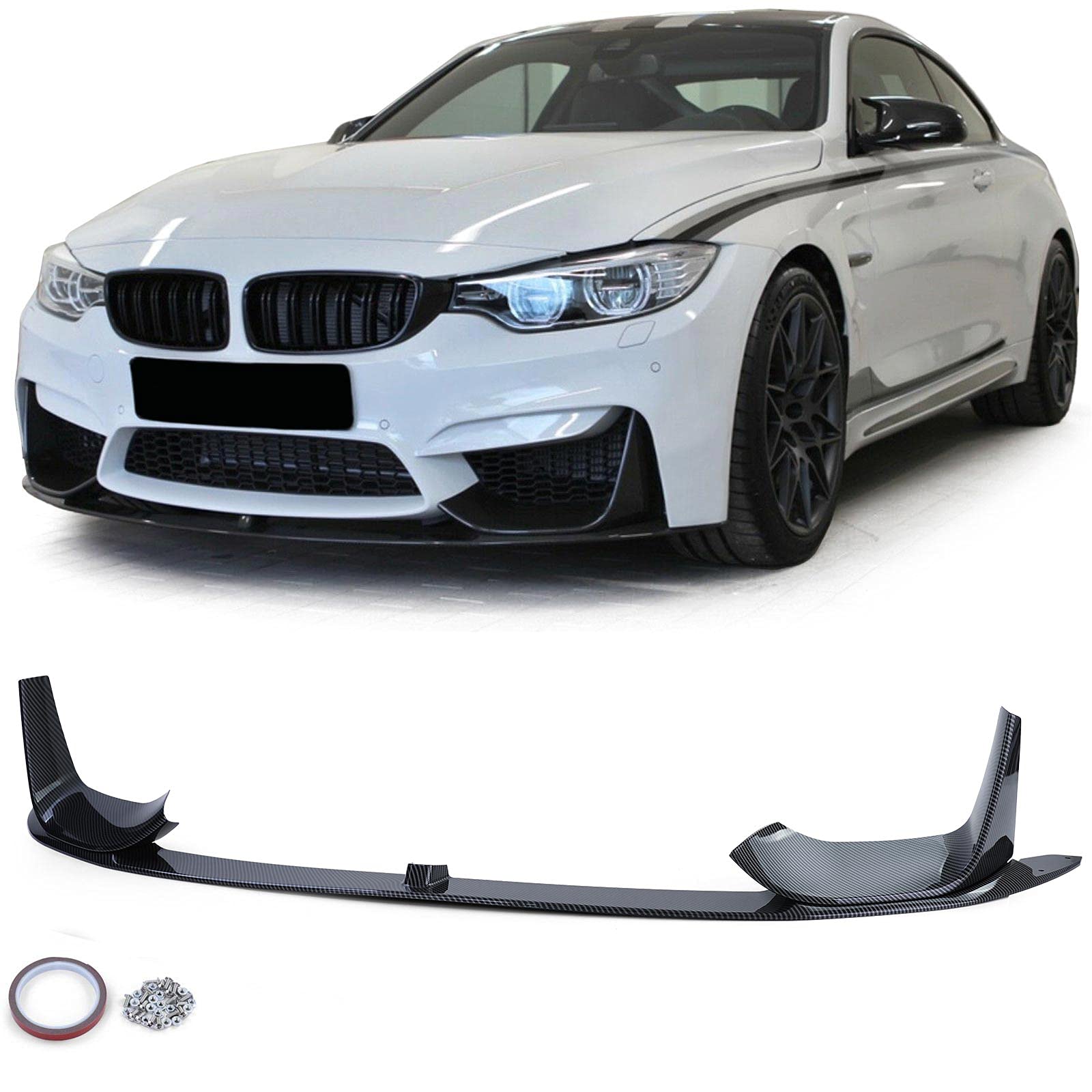 Frontspoiler Lippe Performance Carbon Look passend für BMW M3 F80 M4 F82 F83 von Tenzo-R