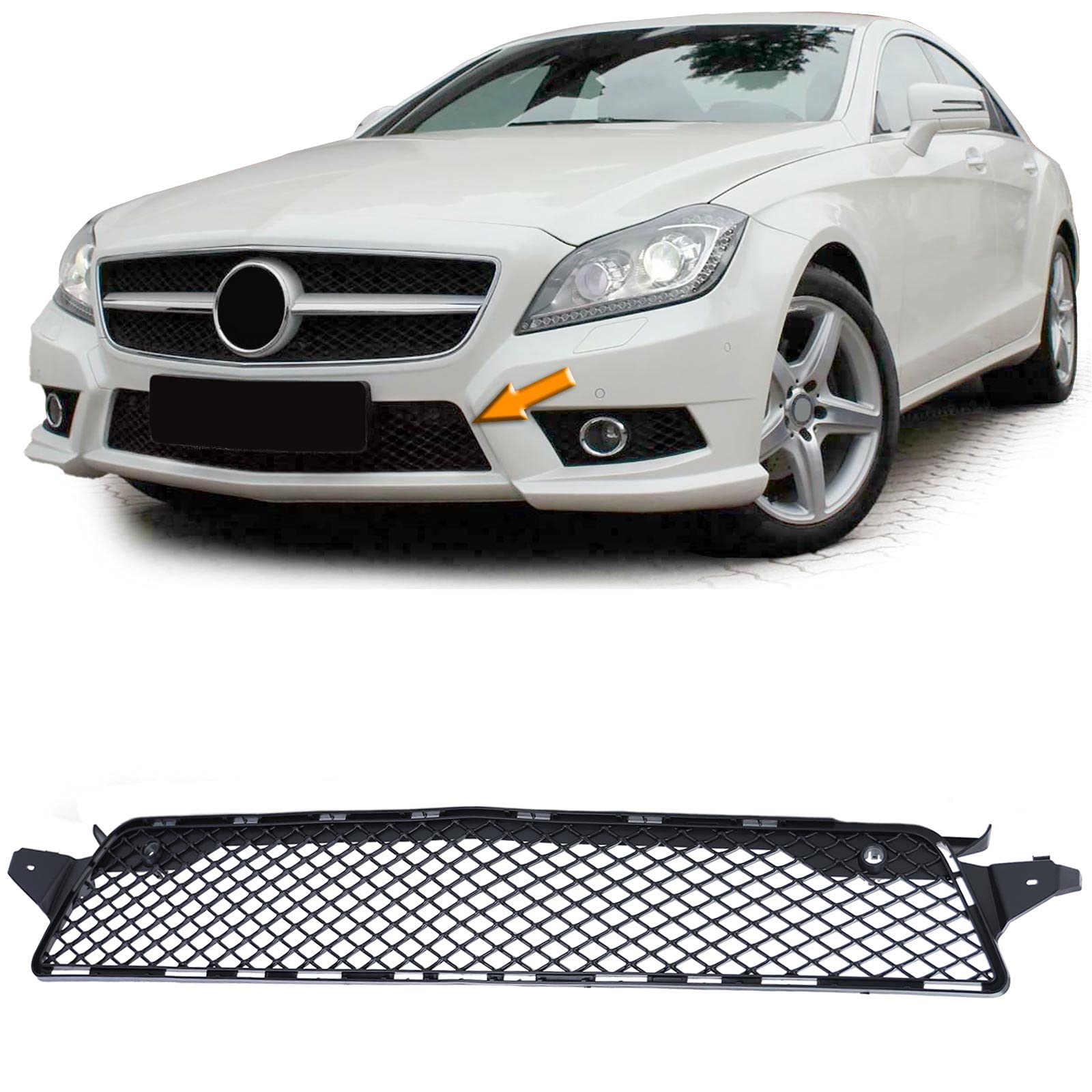 Kühlergrill Gitter in Stoßstange für Mercedes CLS C218 X218 11-14 mit AMG Paket von Tenzo-R