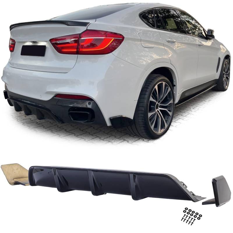 Heckdiffusor Performance Schwarz Glanz passend für BMW X6 F16 14-19 von Tenzo-R