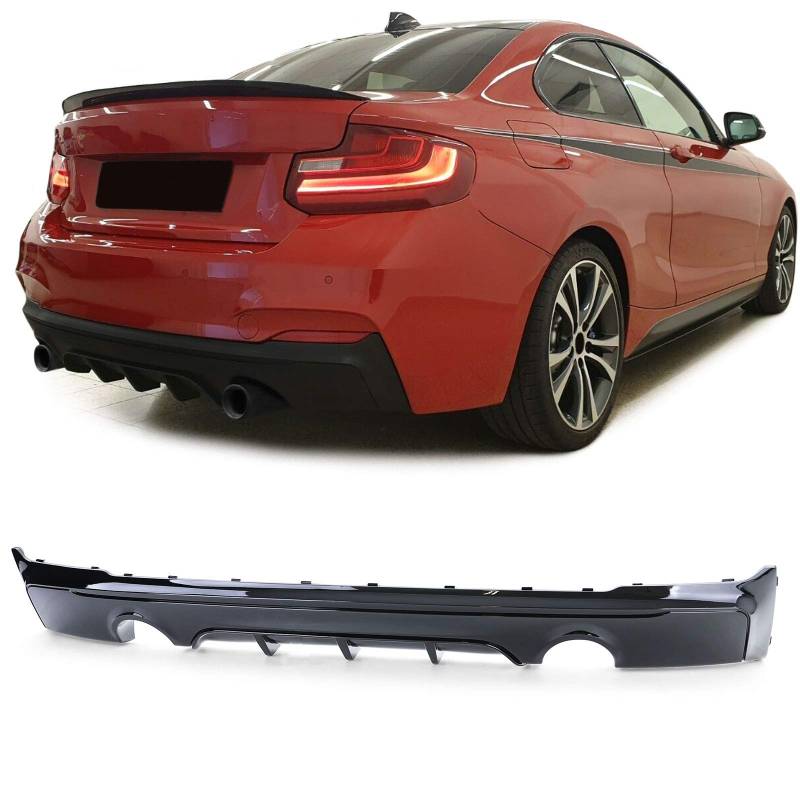 Heckdiffusor Performance Schwarz Glanz passend für 2er BMW F22 F23 228i M235i von Tenzo-R