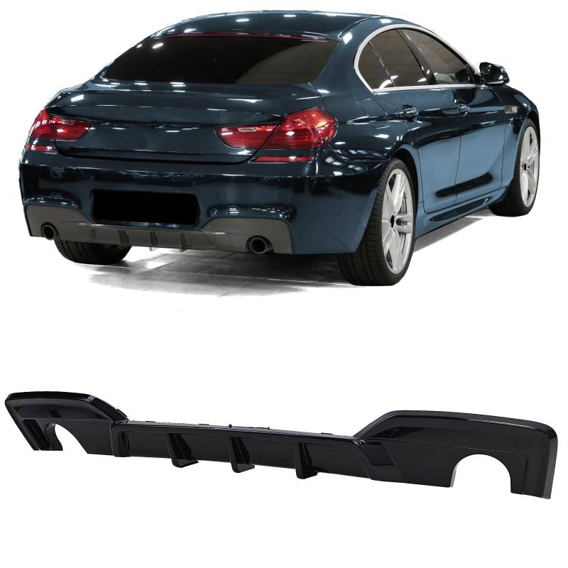 Heckdiffusor Performance Schwarz Glanz passt für 6er BMW F12 F13 F06 640d 640i von Tenzo-R