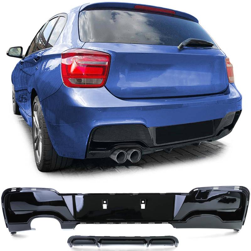 Heckdiffusor Performance Schwarz Glanz passt für BMW 1er F20 F21 120 125 11-15 von Tenzo-R