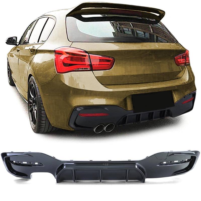 Heckdiffusor Performance Schwarz Glanz passt für BMW 1er F20 F21 120 125 15-19 von Tenzo-R