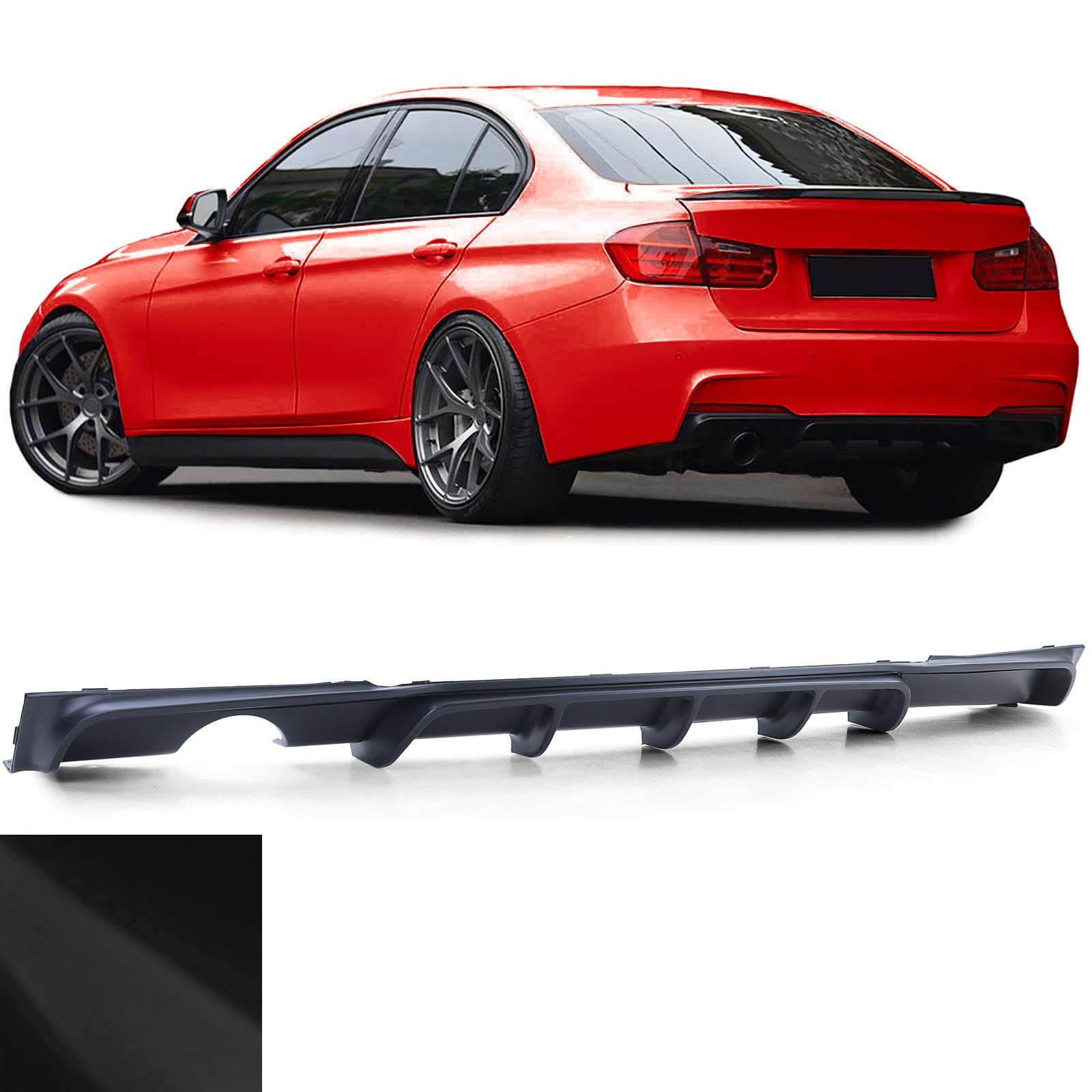 Heckdiffusor Performance Schwarz Matt passend für 3er BMW F30 F31 316 318 320 von Tenzo-R