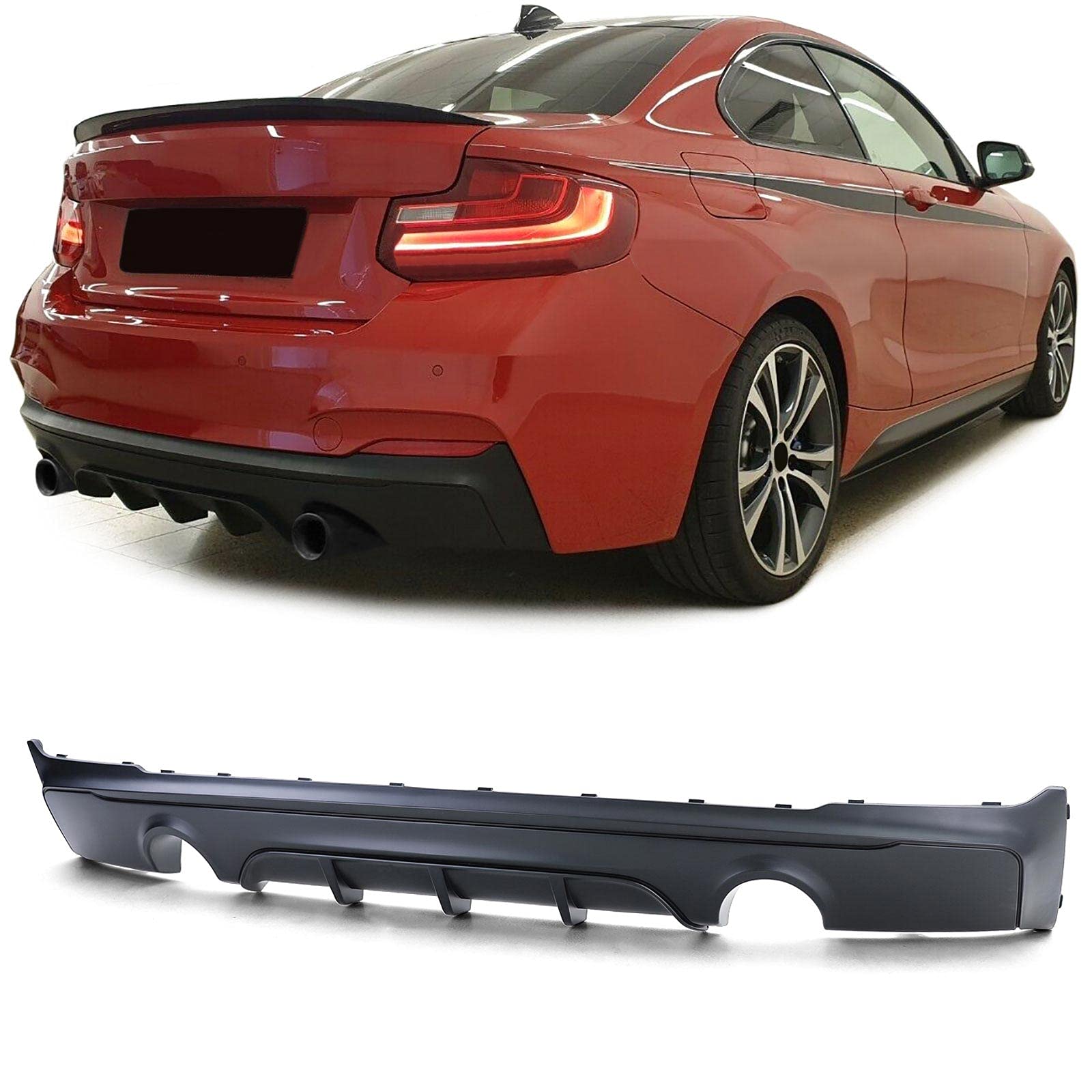 Heckdiffusor Performance Schwarz Matt passt für 2er BMW F22 F23 228i M235i M240i von Tenzo-R