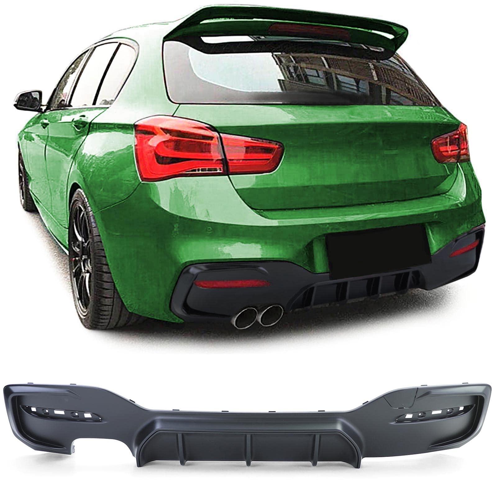 Heckdiffusor Performance Schwarz Matt passt für BMW 1er F20 F21 120 125 15-19 von Tenzo-R