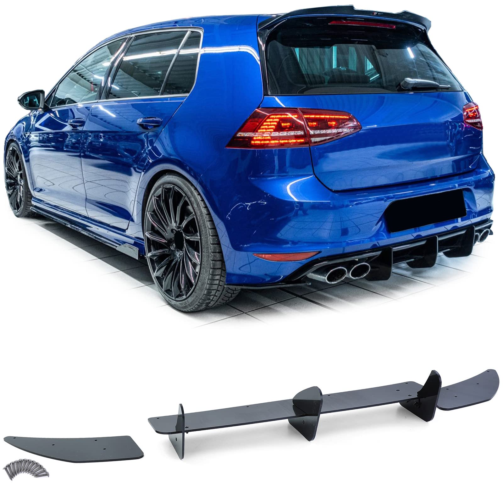 Heckdiffusor Splitter Heckansatz Performance für VW Golf 7 R Vorfacelift 12-17 von Tenzo-R