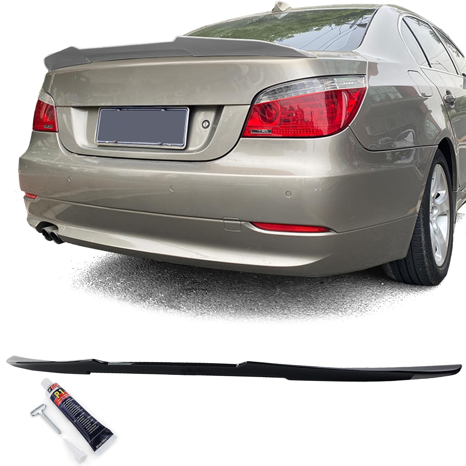 Heckspoiler Ducktail Schwarz Glanz passend für 5er BMW E60 Limousine 03-10 von Tenzo-R