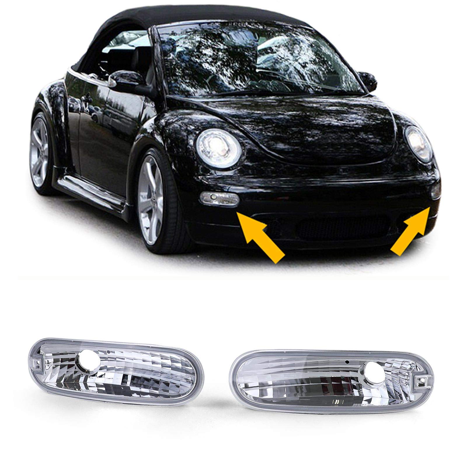 Klarglas Front Blinker Chrom für VW New Beetle 98-06 von Tenzo-R