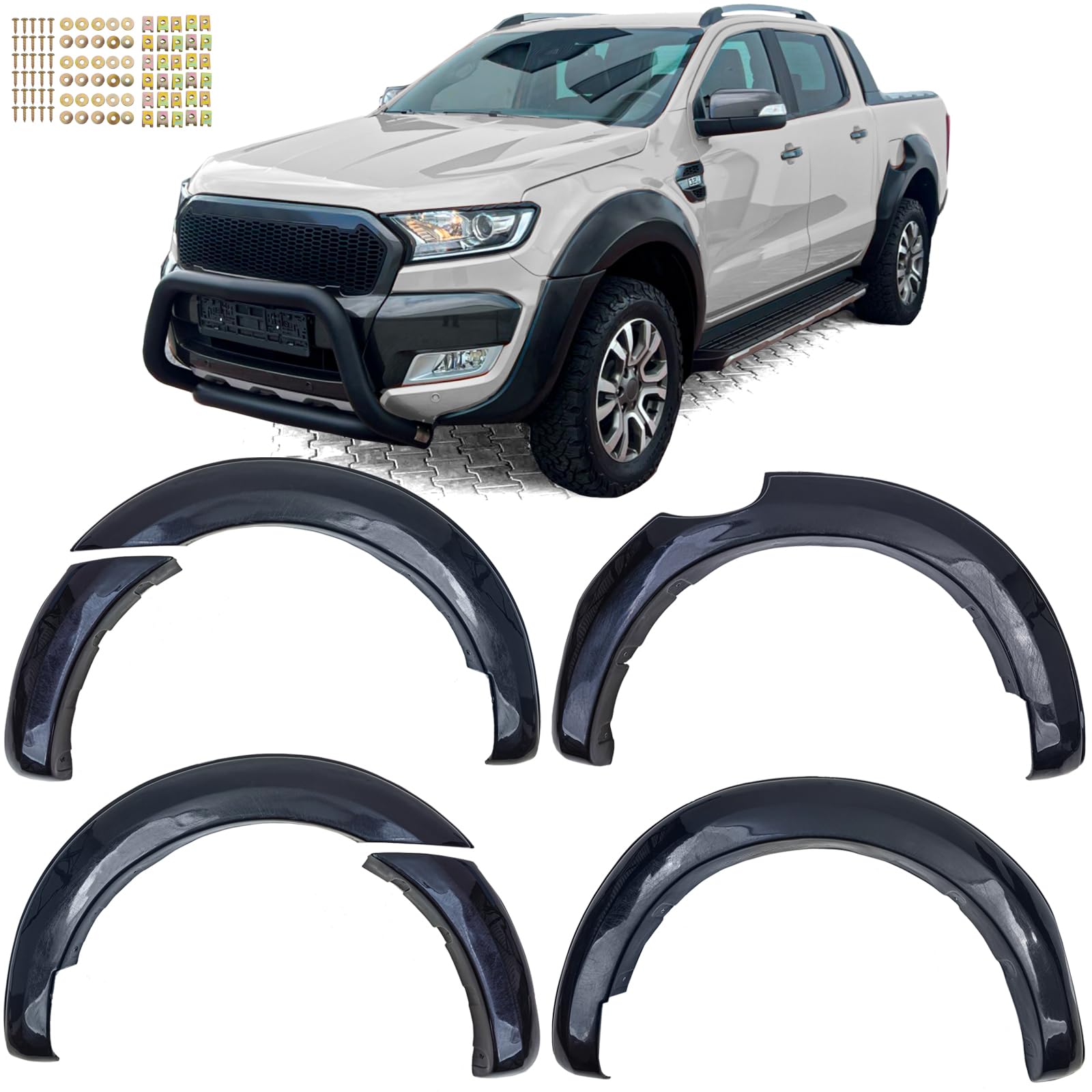 Kotflügel Radlauf Verbreiterungen Set 6" passt für Ford Ranger T7 T8 15-22 von Tenzo-R