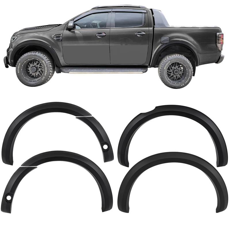 Kotflügel Radlauf Verbreiterungen mit PDC Set 6" passt für Ford Ranger T8 19-22 von Tenzo-R