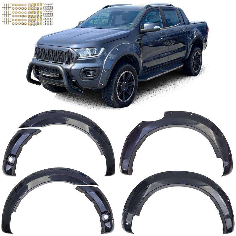 Kotflügel Radlauf Verbreiterungen mit PDC Set 6" passt für Ford Ranger T8 19-22 von Tenzo-R