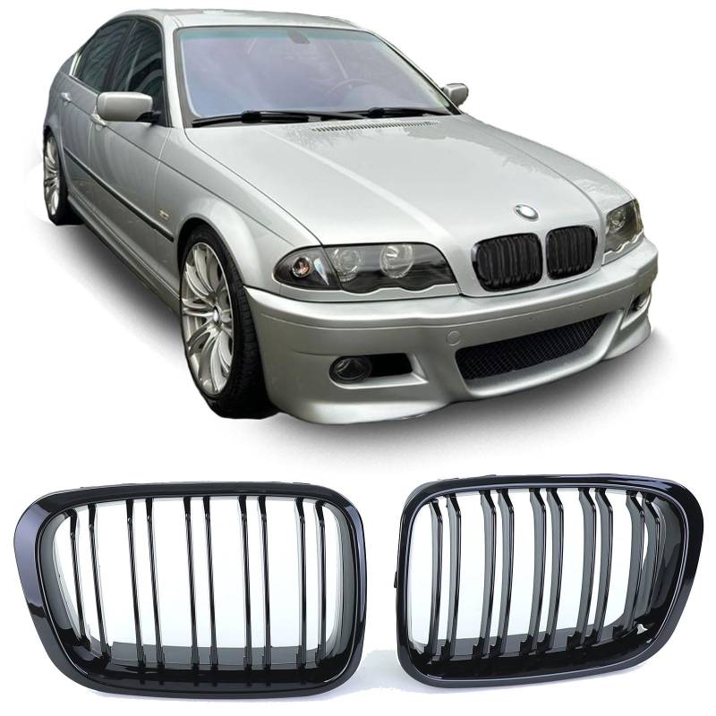 Kühlergrill Doppelsteg Performance Glanz passt für BMW E46 Limo Touring 98-01 von Tenzo-R