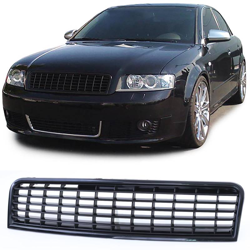 Kühlergrill Grill ohne Emblem Schwarz für Audi A4 B6 8E Limousine Avant 00-04 von Tenzo-R