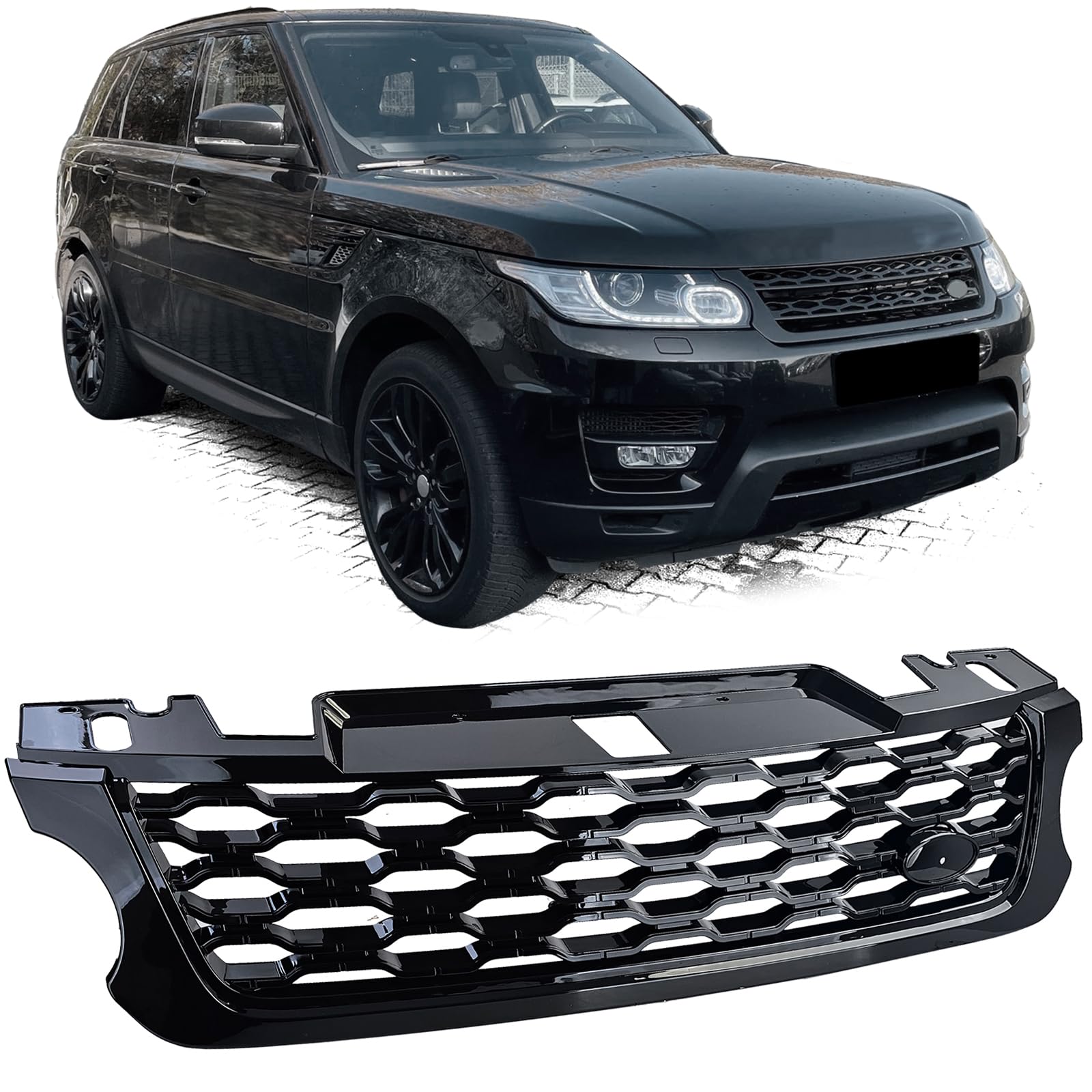 Kühlergrill NEW LOOK Schwarz Glanz passt für Range Rover Sport L494 2013-2017 von Tenzo-R