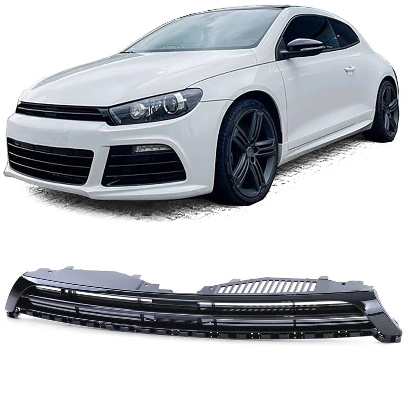 Kühlergrill Schwarz Glanz für VW Scirocco 2.0 R 09-14 Vorfacelift von Tenzo-R