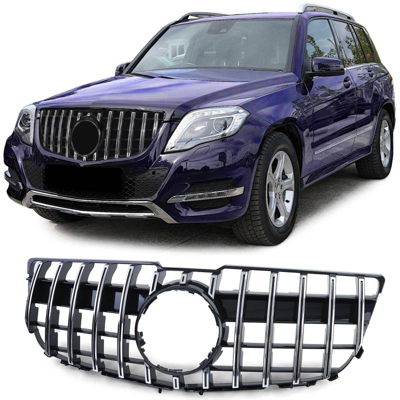 Kühlergrill Sport Optik Schwarz Glanz Chrom für Mercedes GLK X204 Facelift 12-15 von Tenzo-R