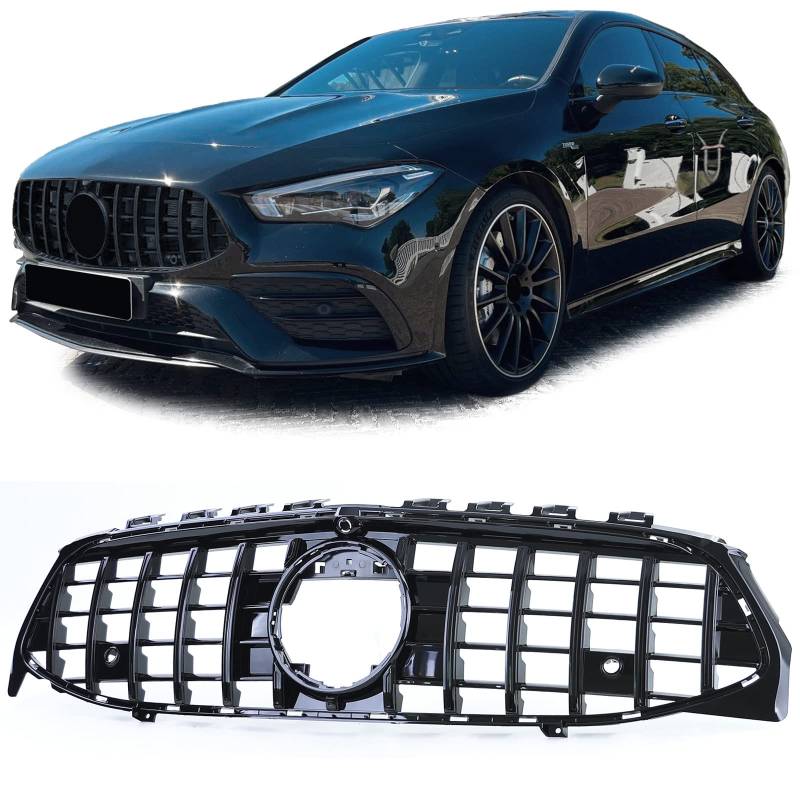 Kühlergrill Sport Optik Schwarz Glanz passend für Mercedes CLA X118 ab 19 von Tenzo-R