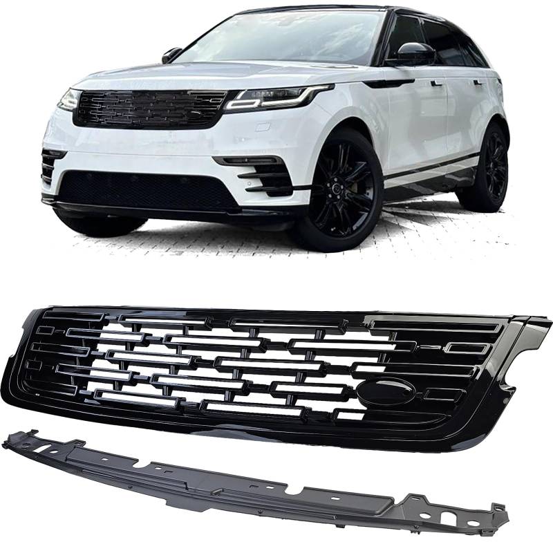 Kühlergrill Upgrade Look Schwarz Glanz passt für Range Rover Velar L560 17-23 von Tenzo-R