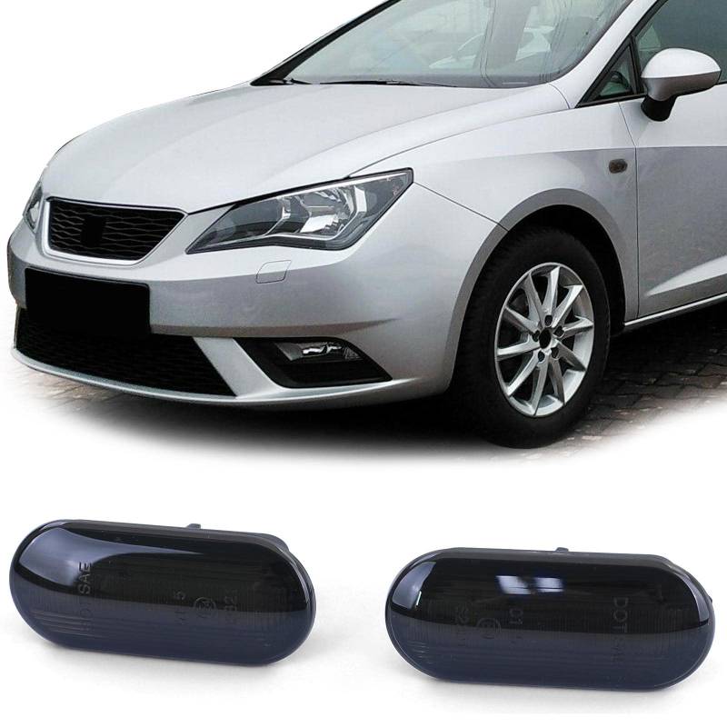 LED Lightbar Seitenblinker Schwarz für Seat Ibiza 2 3 4 Leon Mii Toledo 1 2 3 von Tenzo-R